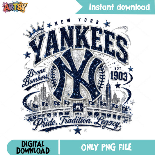 New York Yankees PNG, Bronx Bombers Baseball PNG, MLB PNG
