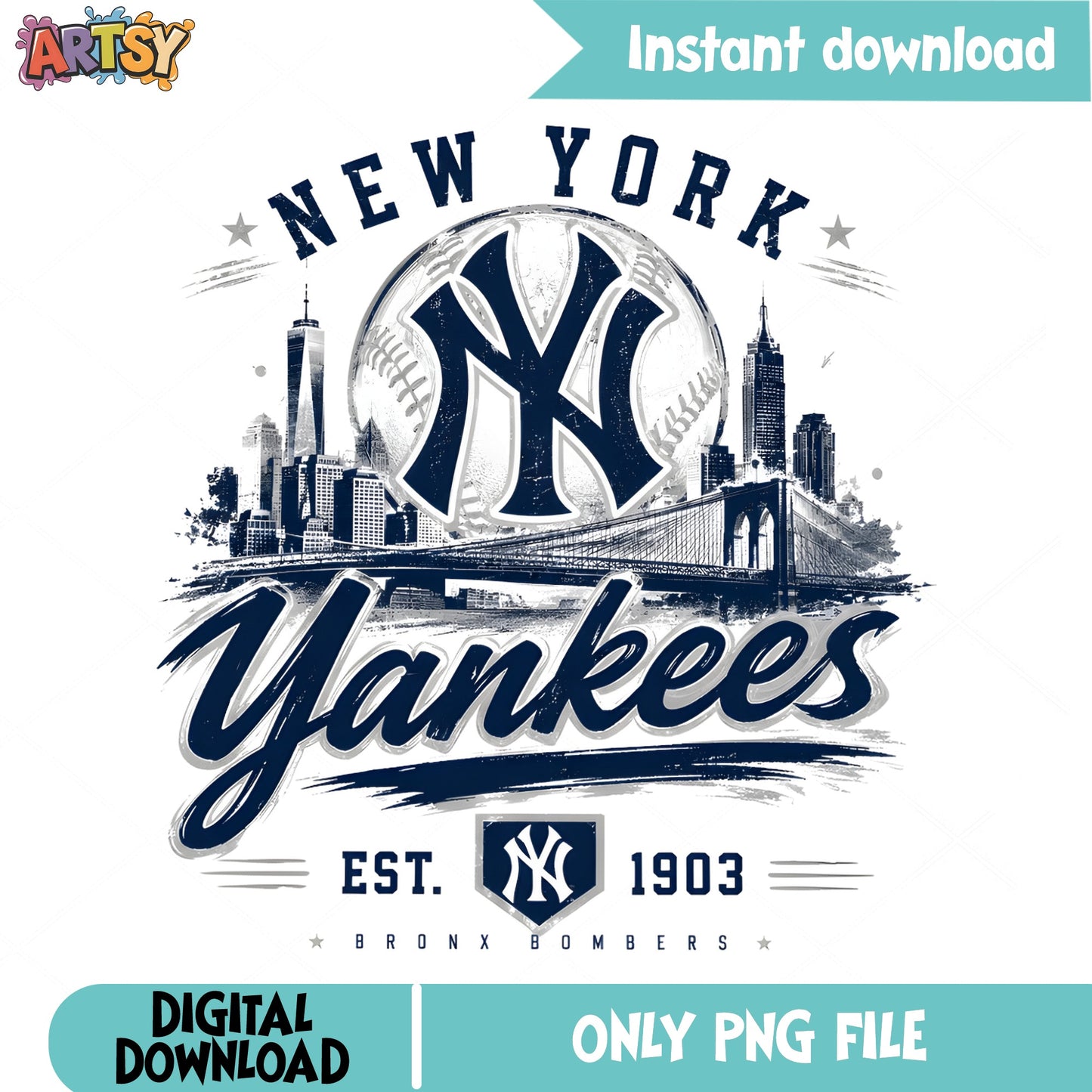 New York Yankees PNG, Bronx Bombers Baseball PNG, NY Yankees PNG