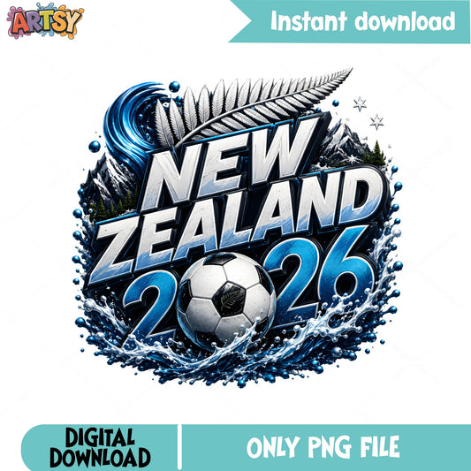 New Zealand 2026 Soccer PNG, Football World Cup PNG, Soccer Fan PNG