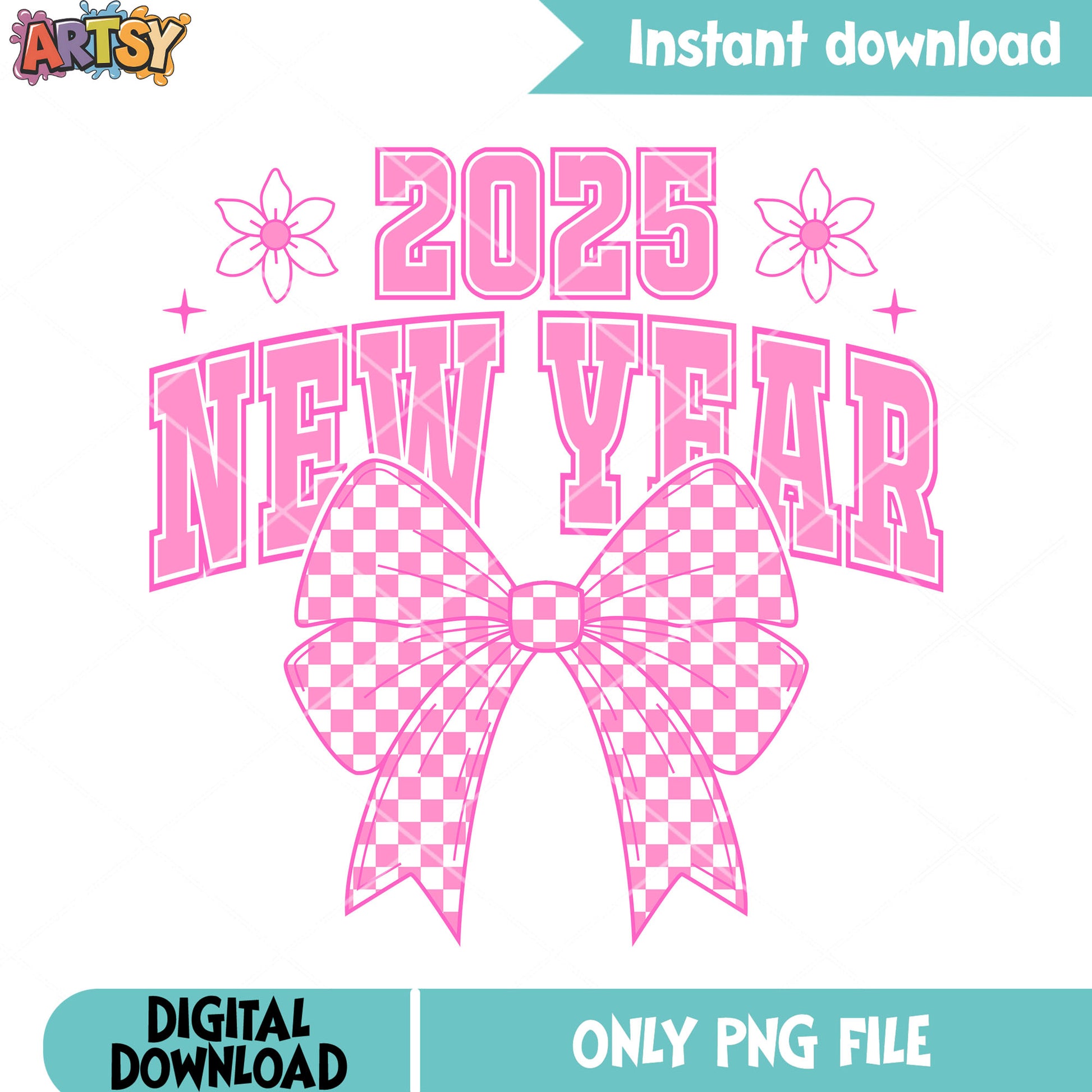 New year poster vibes png, valentine bow png, love vibes png