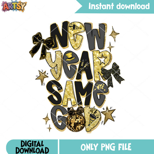 New year same god 2026 png, bow tie new year png, happy 2026 png