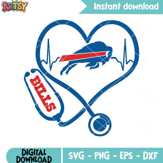 Nfl Bills football svg, buffalo bills svg, nfl doctor​ svg
