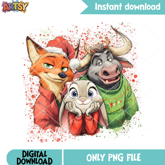 Nick judy bogo png, zootopia holiday png, sweter art friends png