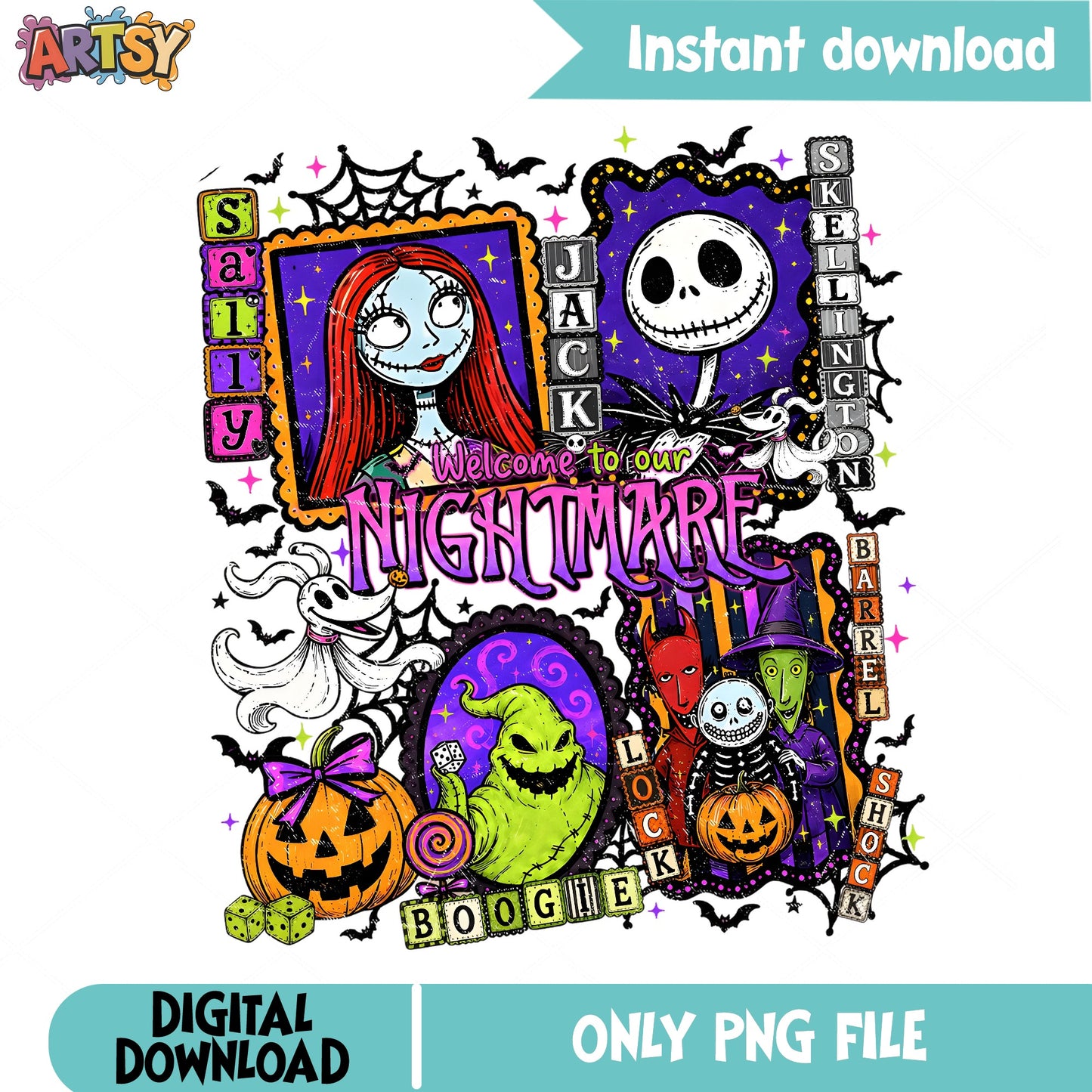 Nightmare Before Christmas PNG, Jack And Sally Halloween PNG, Oogie Boogie PNG