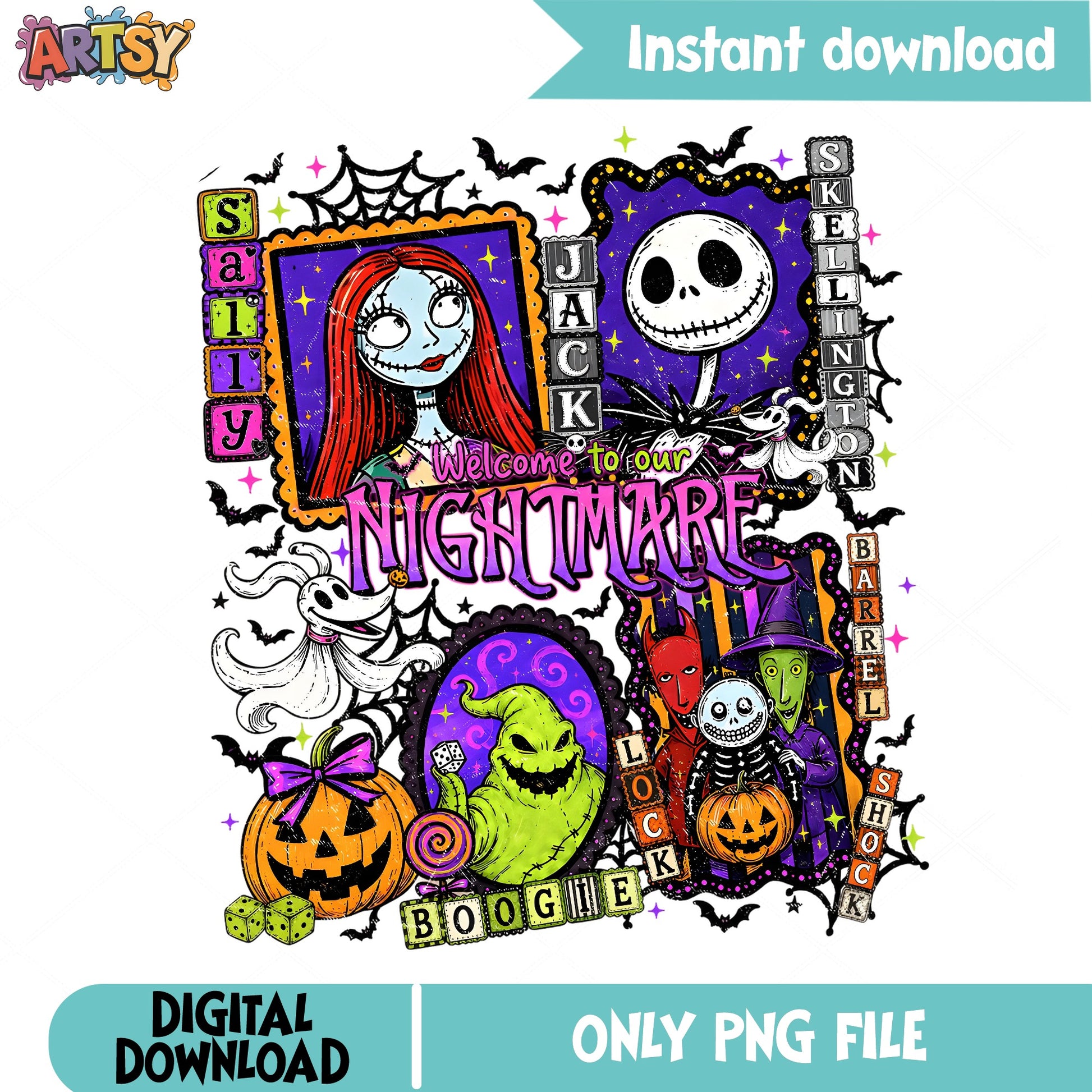 Nightmare Before Christmas PNG, Jack And Sally Halloween PNG, Oogie Boogie PNG