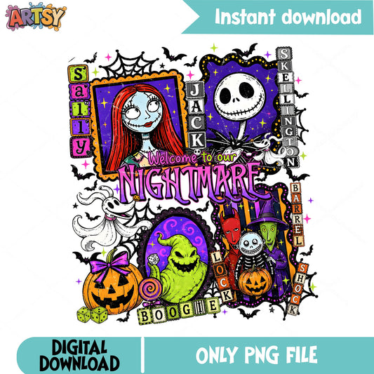 Nightmare Before Christmas PNG, Jack And Sally Halloween PNG, Oogie Boogie PNG