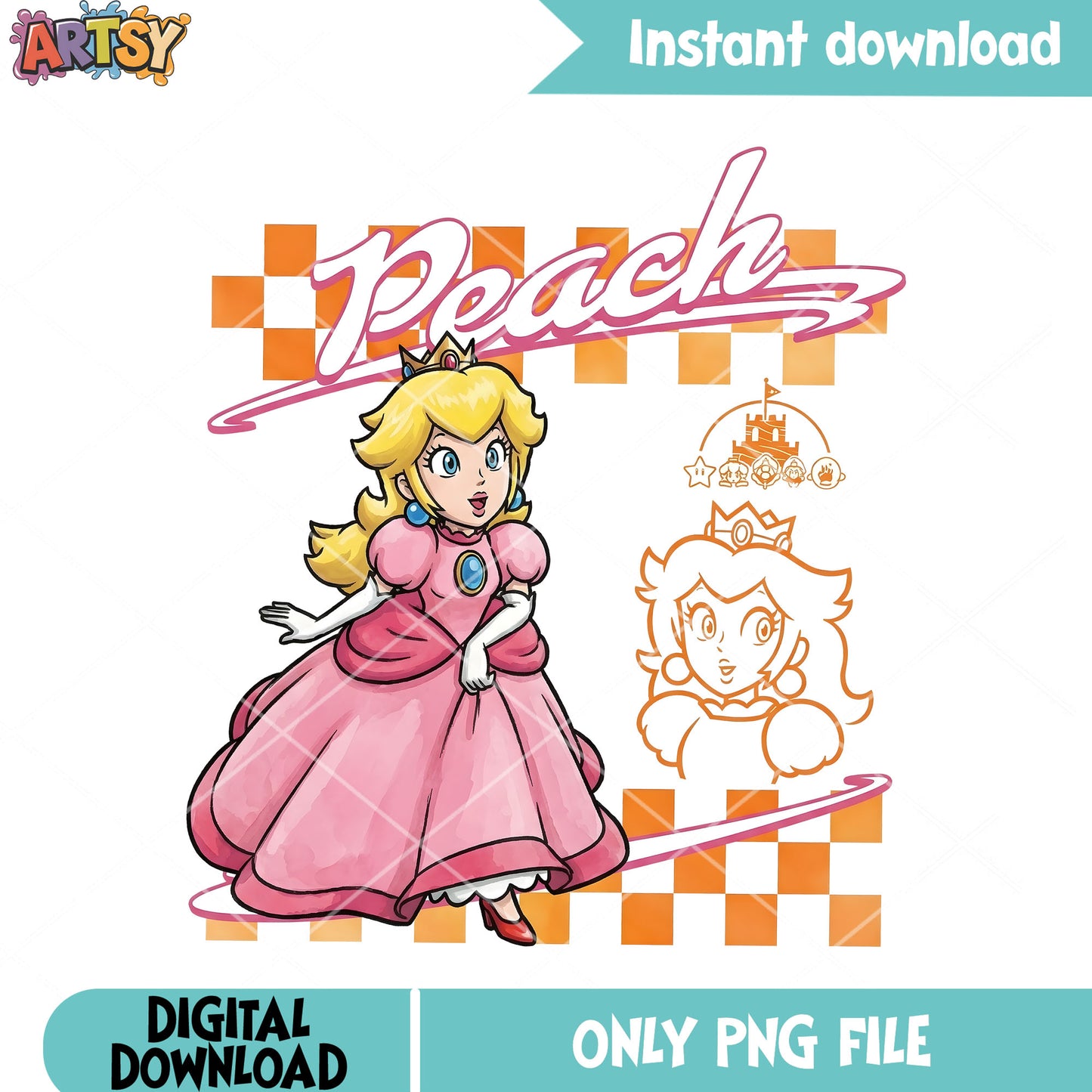 Nintendo peach poster png, super mario galaxy png, peach princess png