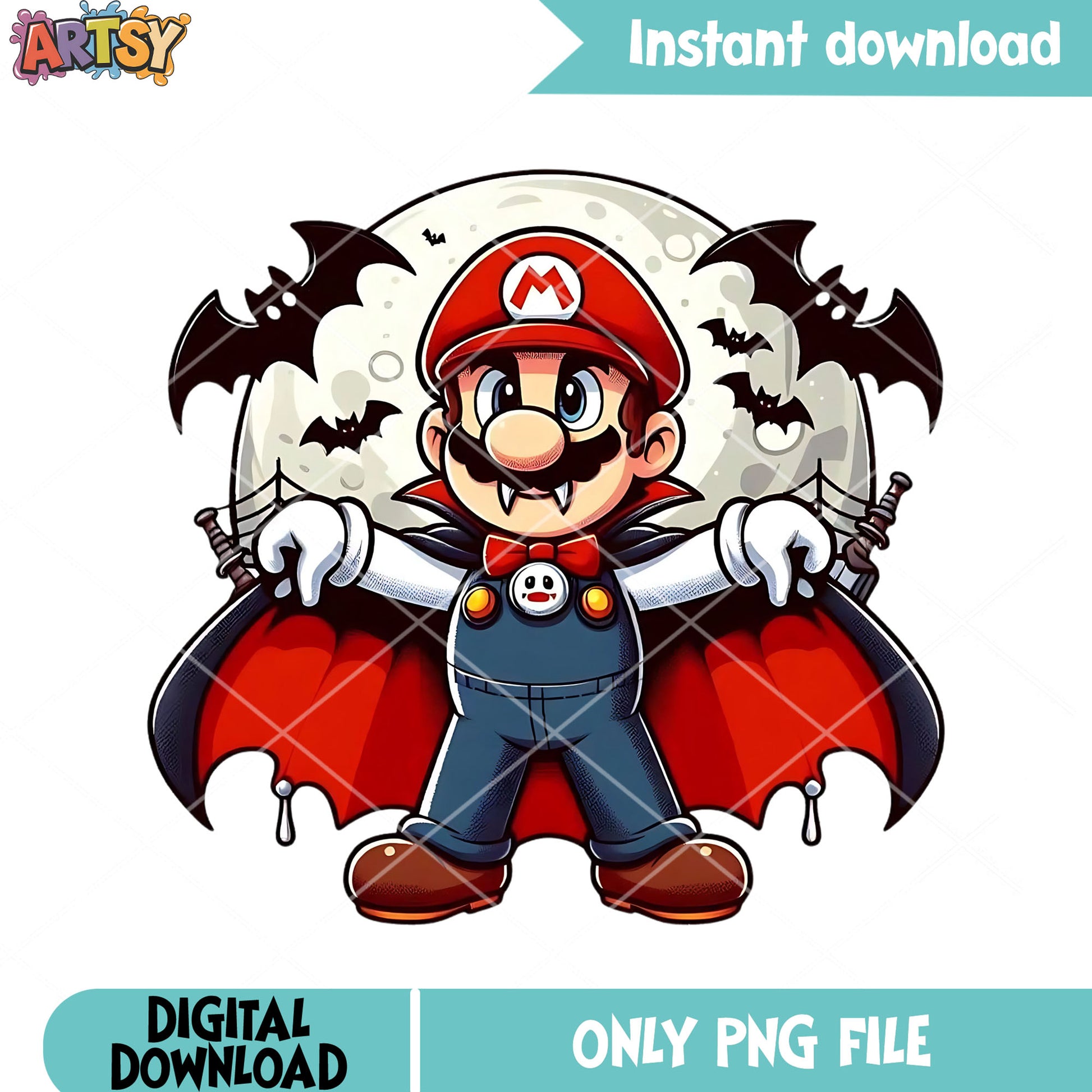 Nintendo bats mario png, vampire costume png, halloween nintendo png