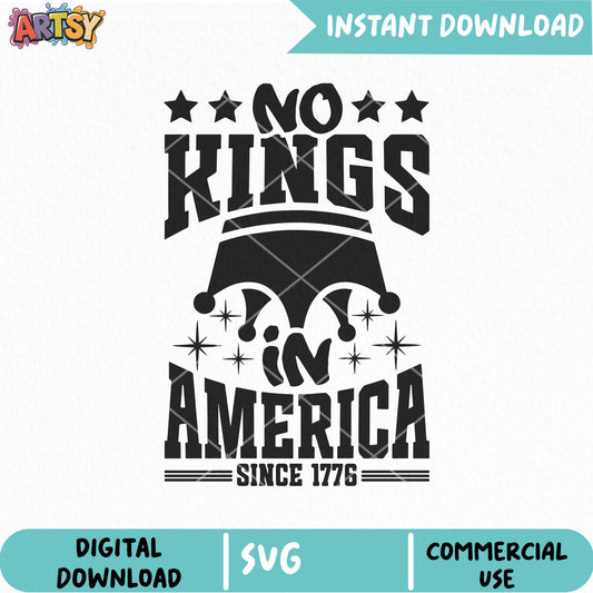 No king in america 1776 svg, no kings​ svg, no king america svg
