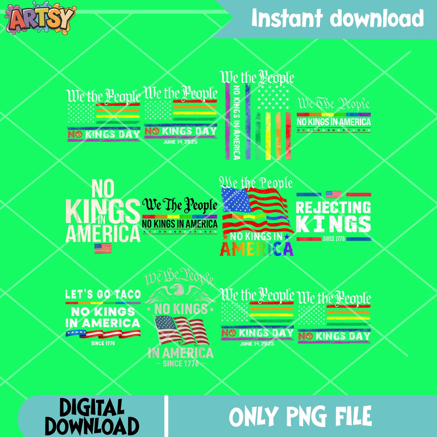 No king june 14 png bundle, no kings day png, no more kings png