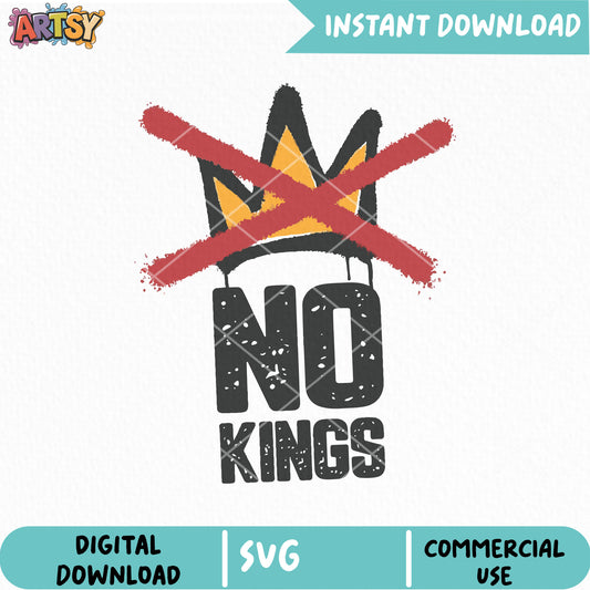 No kings crown america svg, no kings day svg, america no king svg