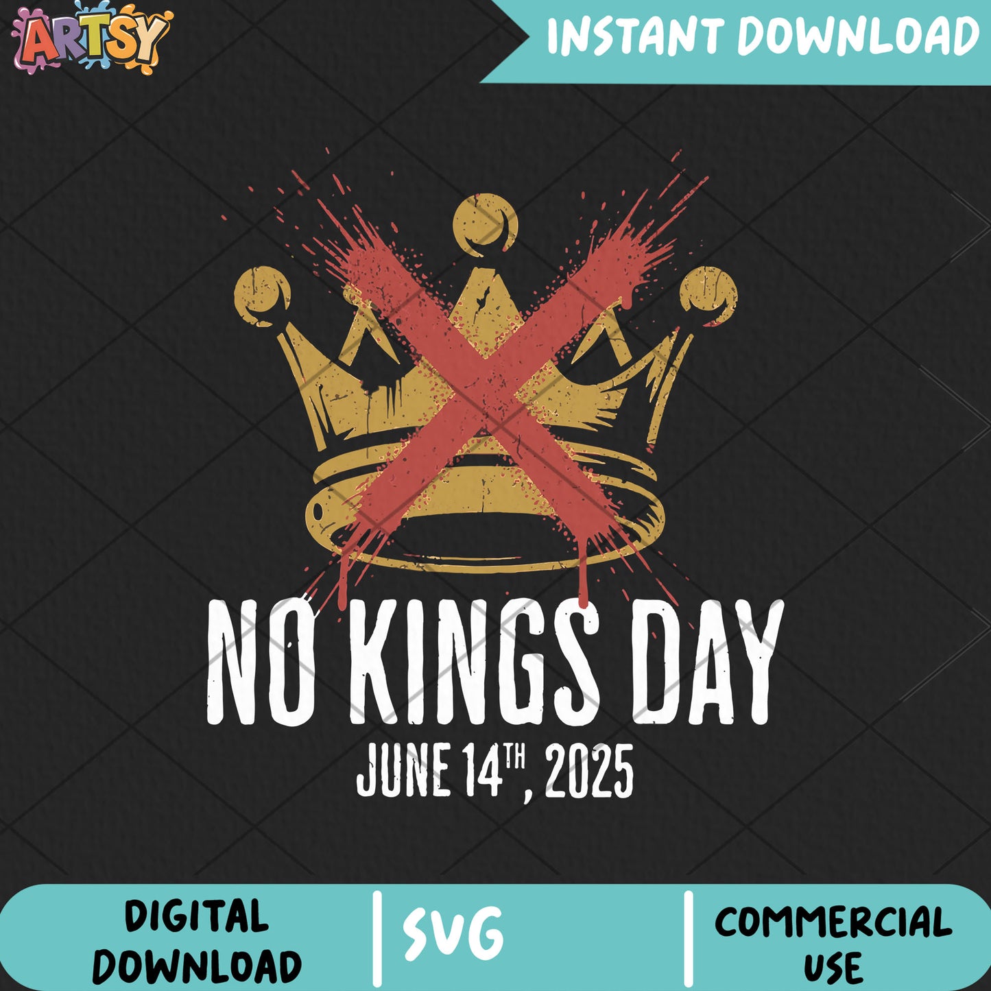 No kings day june 14th svg, no kings day svg, trump no king svg