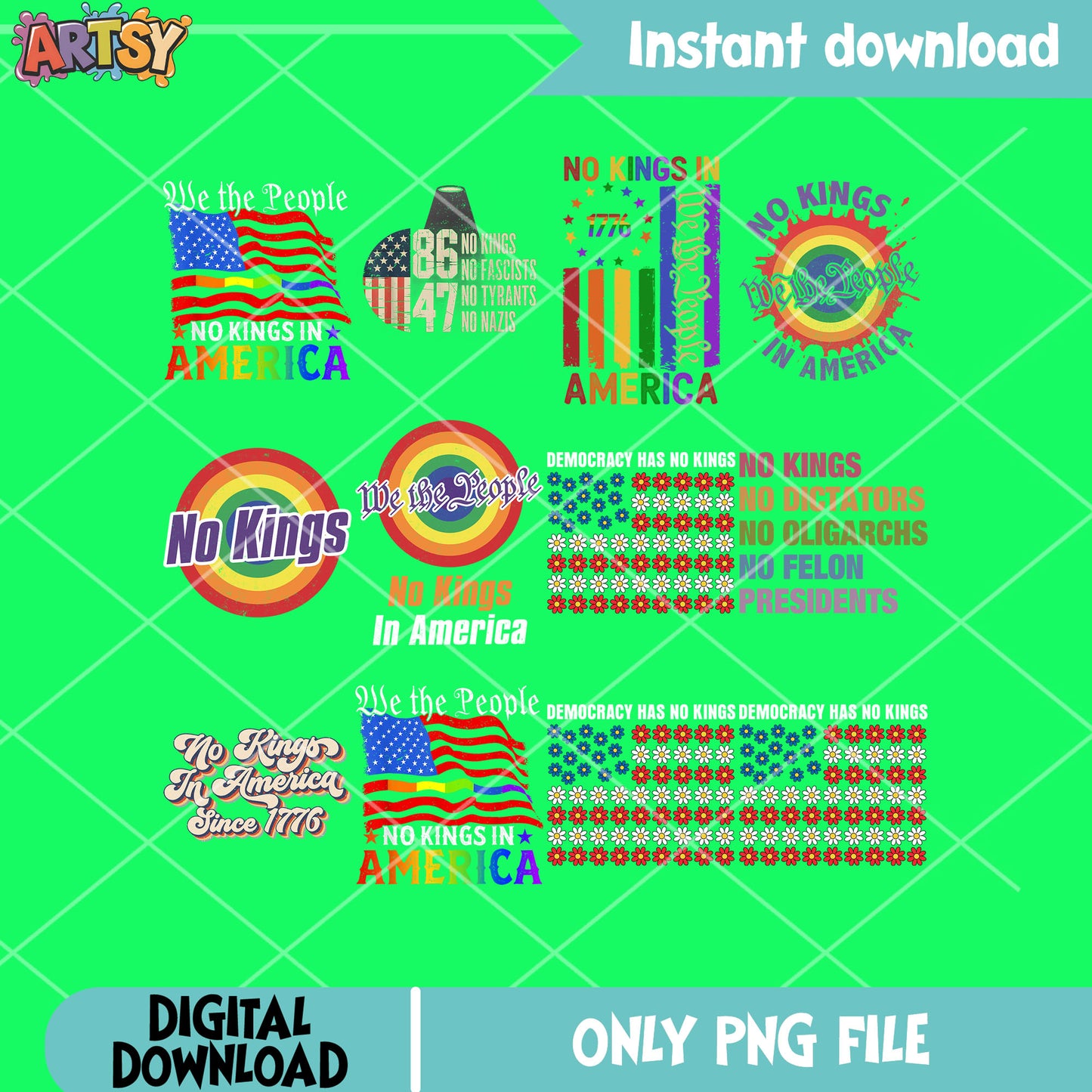 No kings in america png bundle, no kings day png, america no kings png