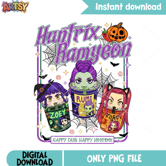 Noodle huntrix png, rumi demon hunter kpop png, happy halloween png