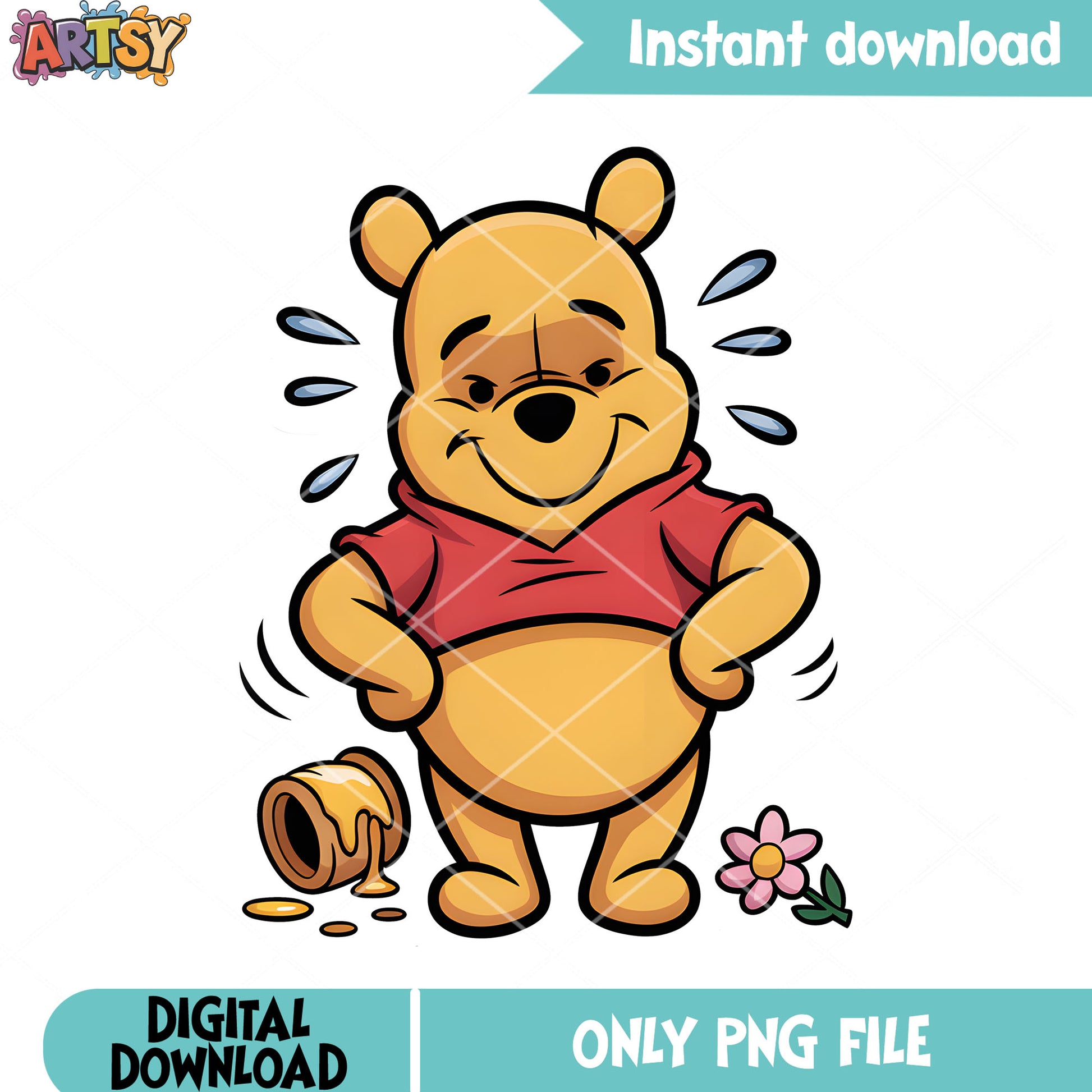 No pooh honey is falling png, cute pooh bear png, winnie the pooh png