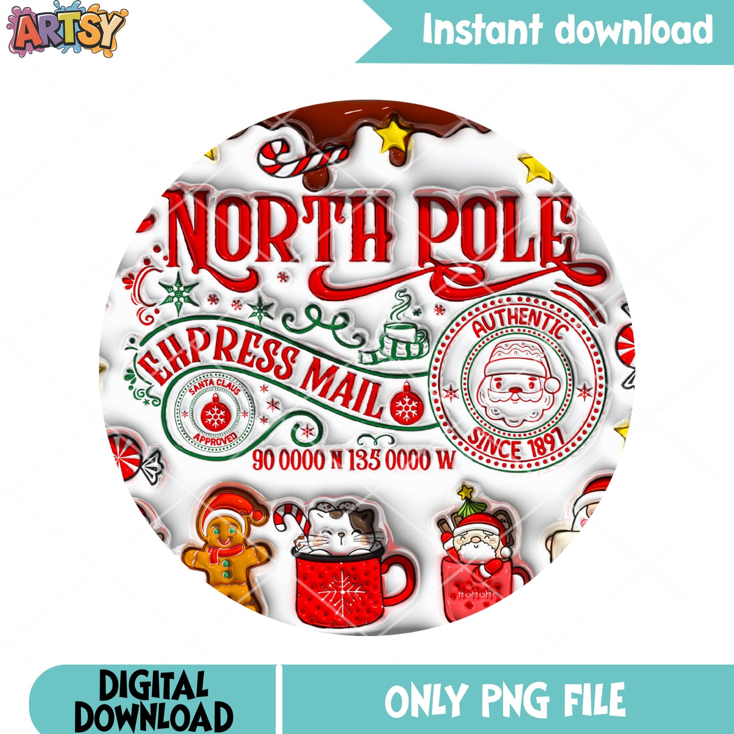 North pole express mail png, funny quote png, true story png