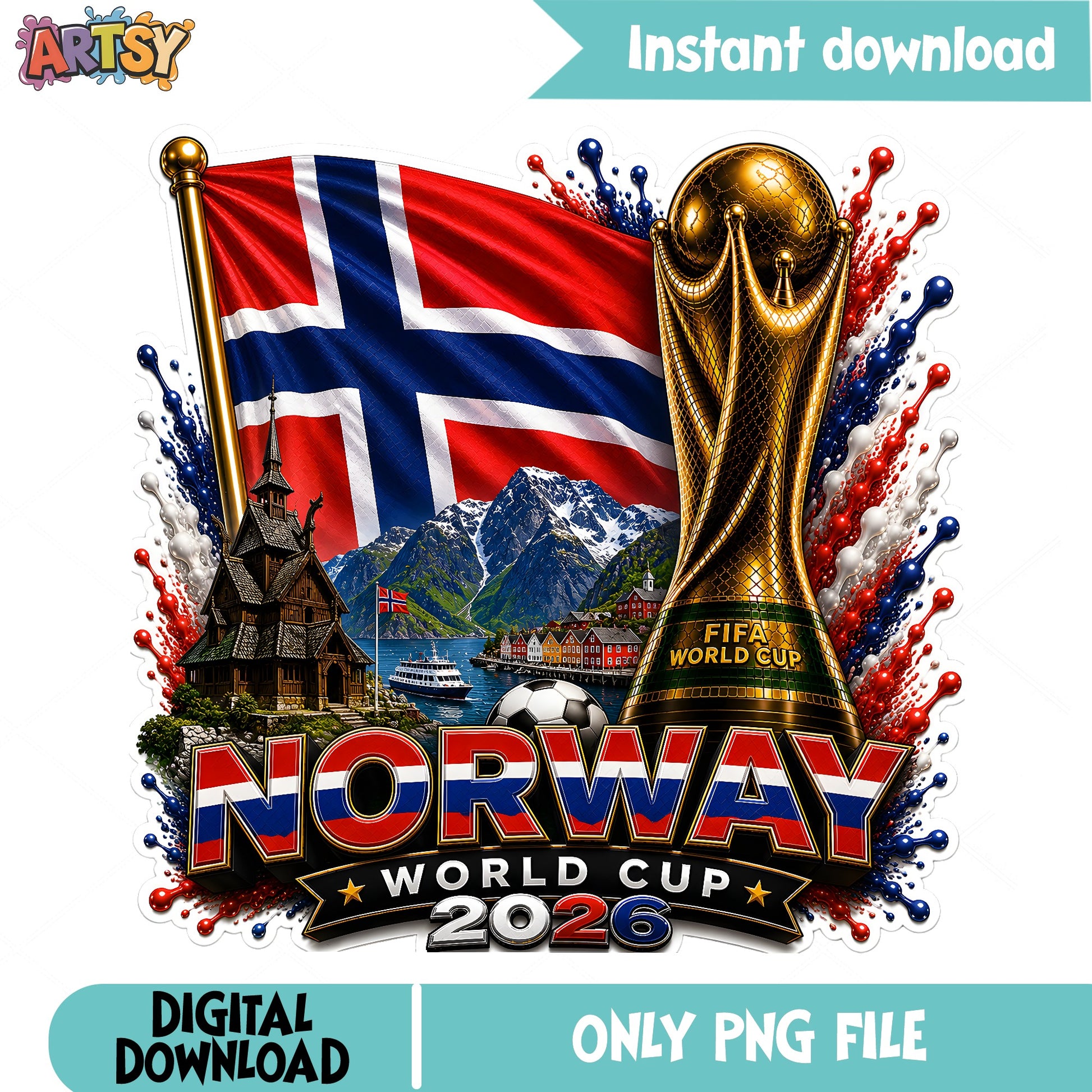 Norway World Cup 2026 PNG, Norway Soccer Flag PNG, FIFA PNG
