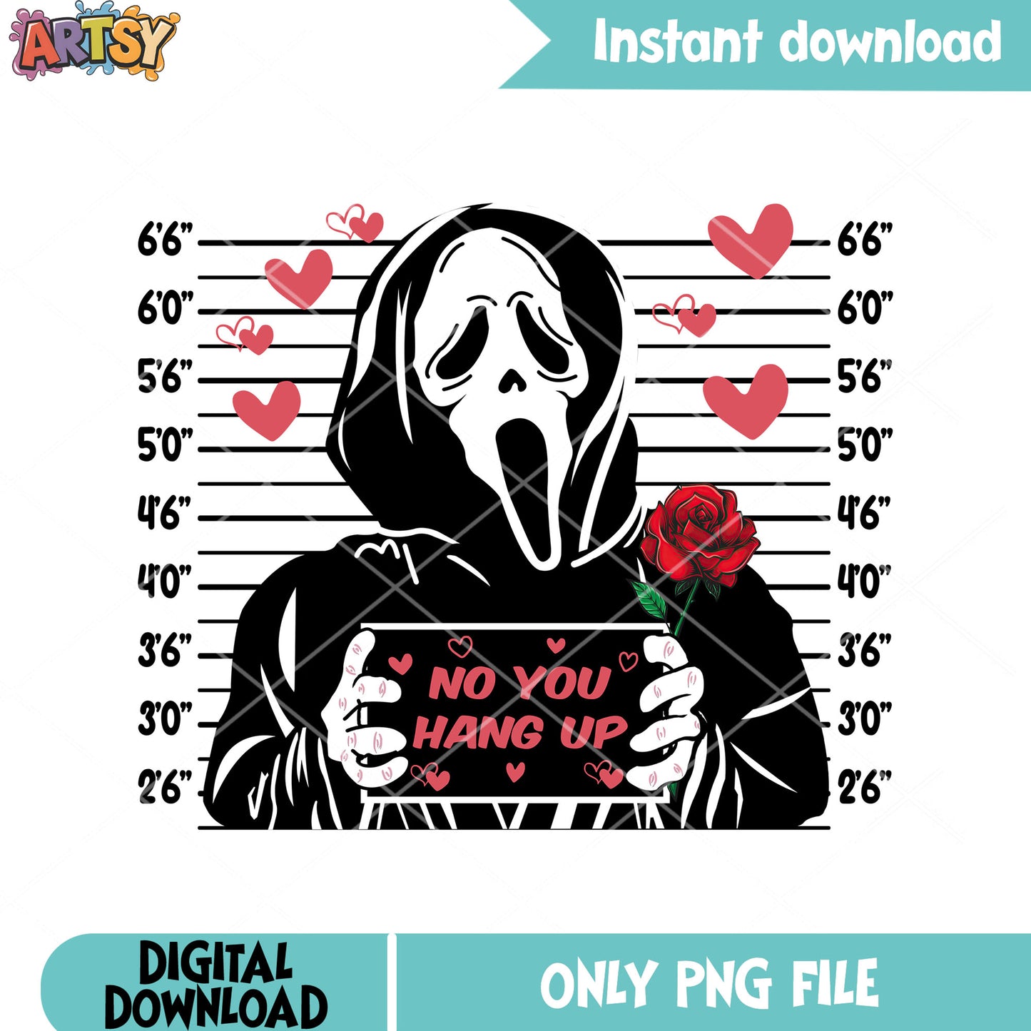 No you hang up png, ghost face png, valentine gifts png