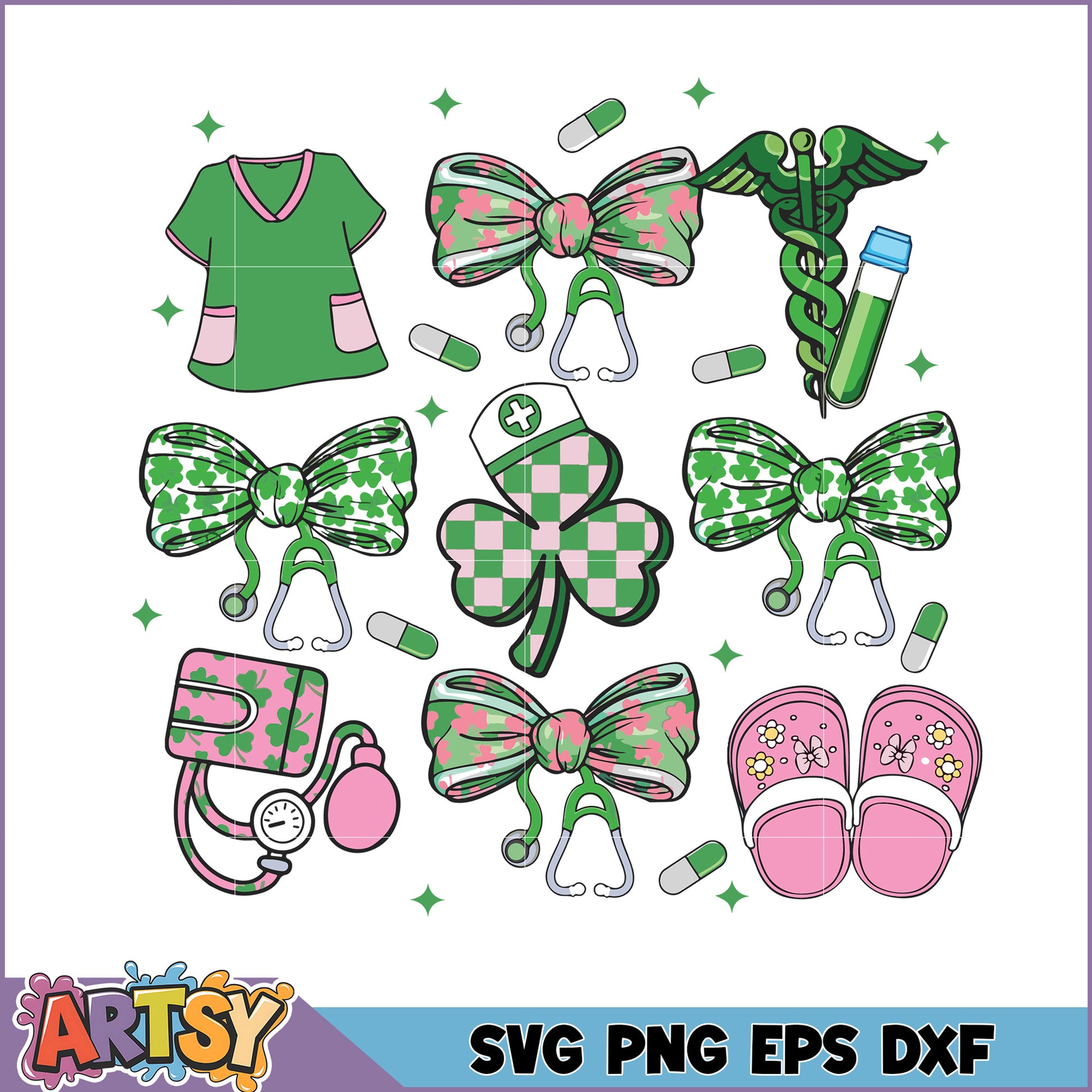 Nurse Shamrock SVG Cut File