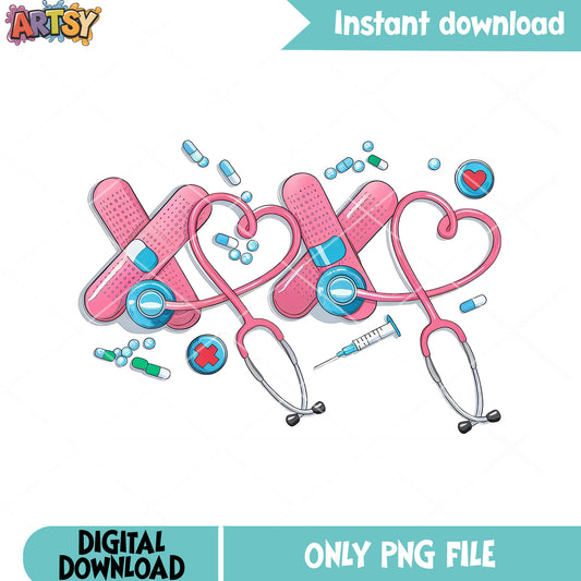Nurse love valentinepng, valentine nurse png, valentine season png