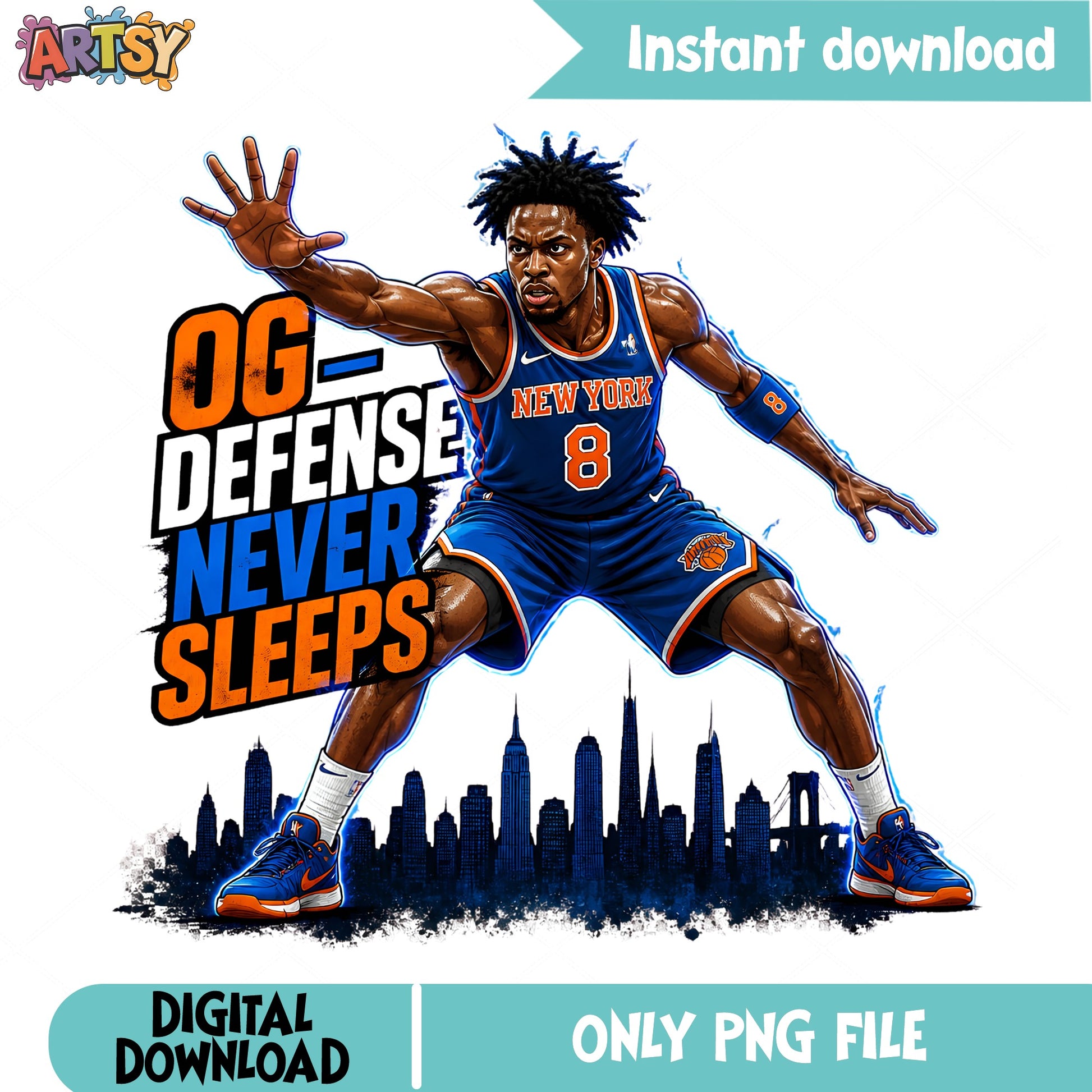 OG Defense Never Sleeps PNG, New York Knicks PNG, Basketball PNG