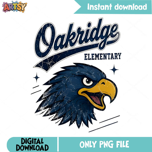 Oakridge Elementary Eagle Mascot PNG, School Spirit PNG