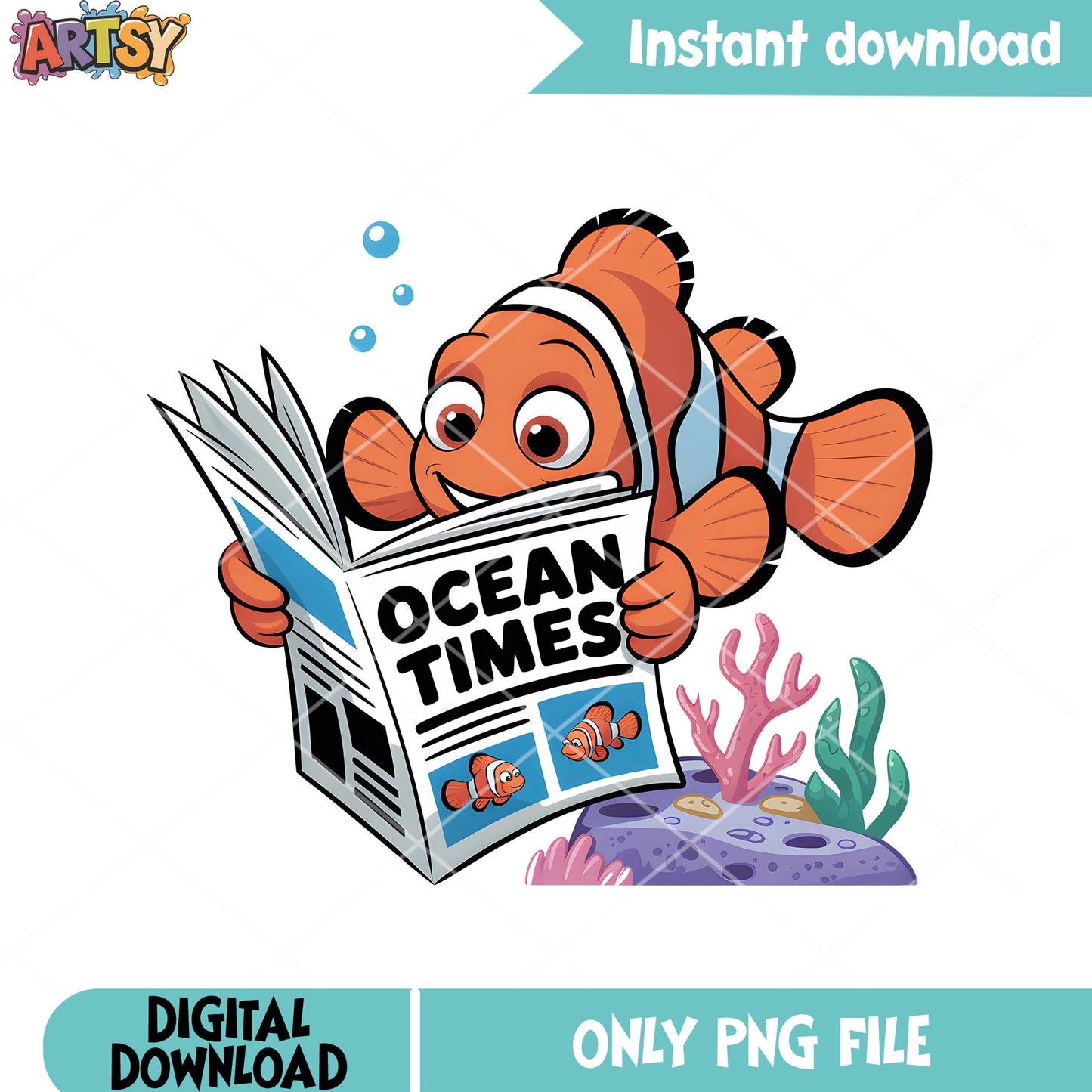 Ocean news marlin png, disney marlin png, disney clownfish png