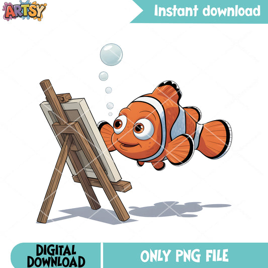 Ocean painting nemo png, finding nemo movie poster png, nemo film png