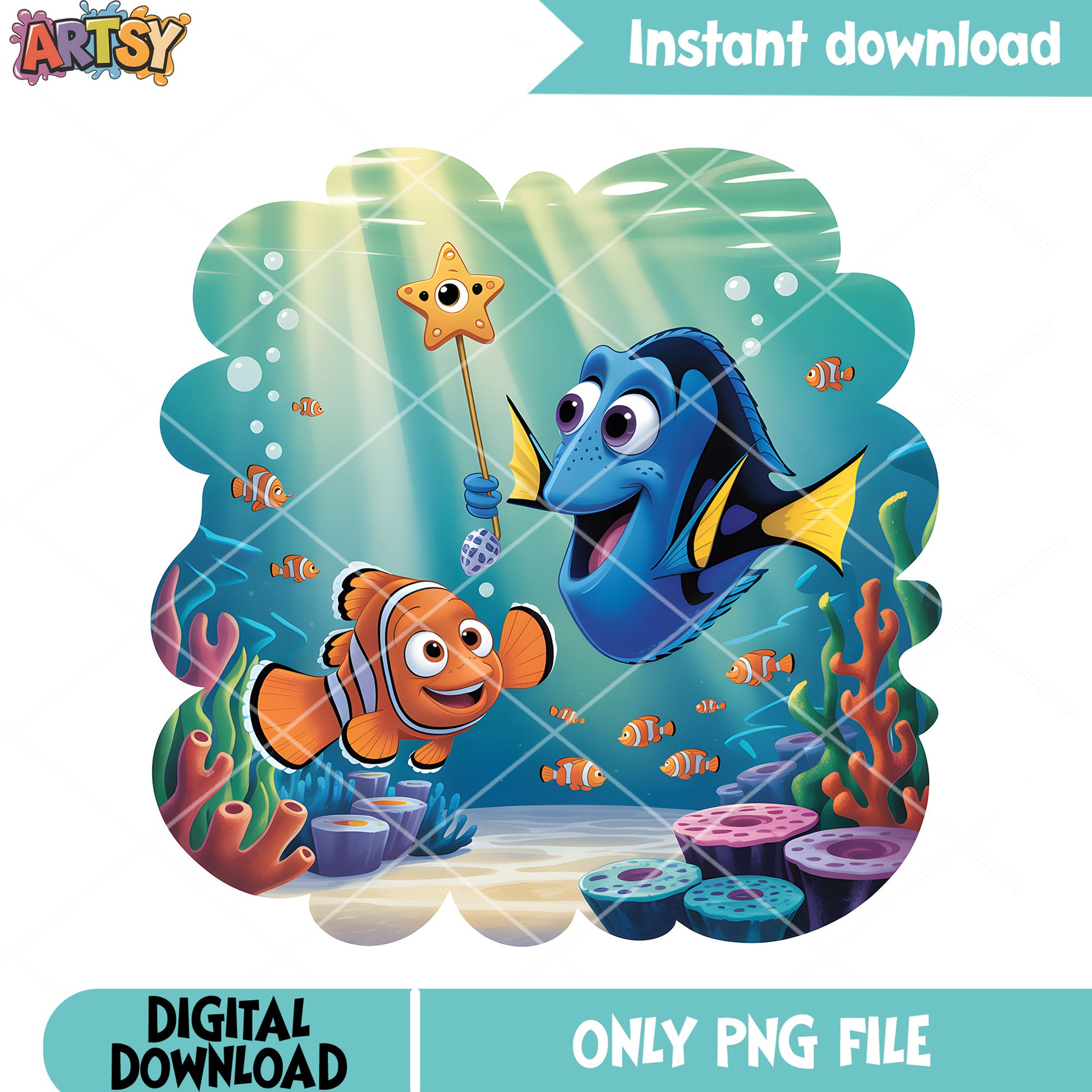 Ocean vibes marlin and his friends png, finding nemo png, marlin dory png
