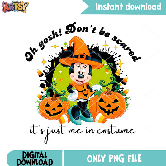 Oh gosh dont be scared png, witch costume png, wicker pumpkin png