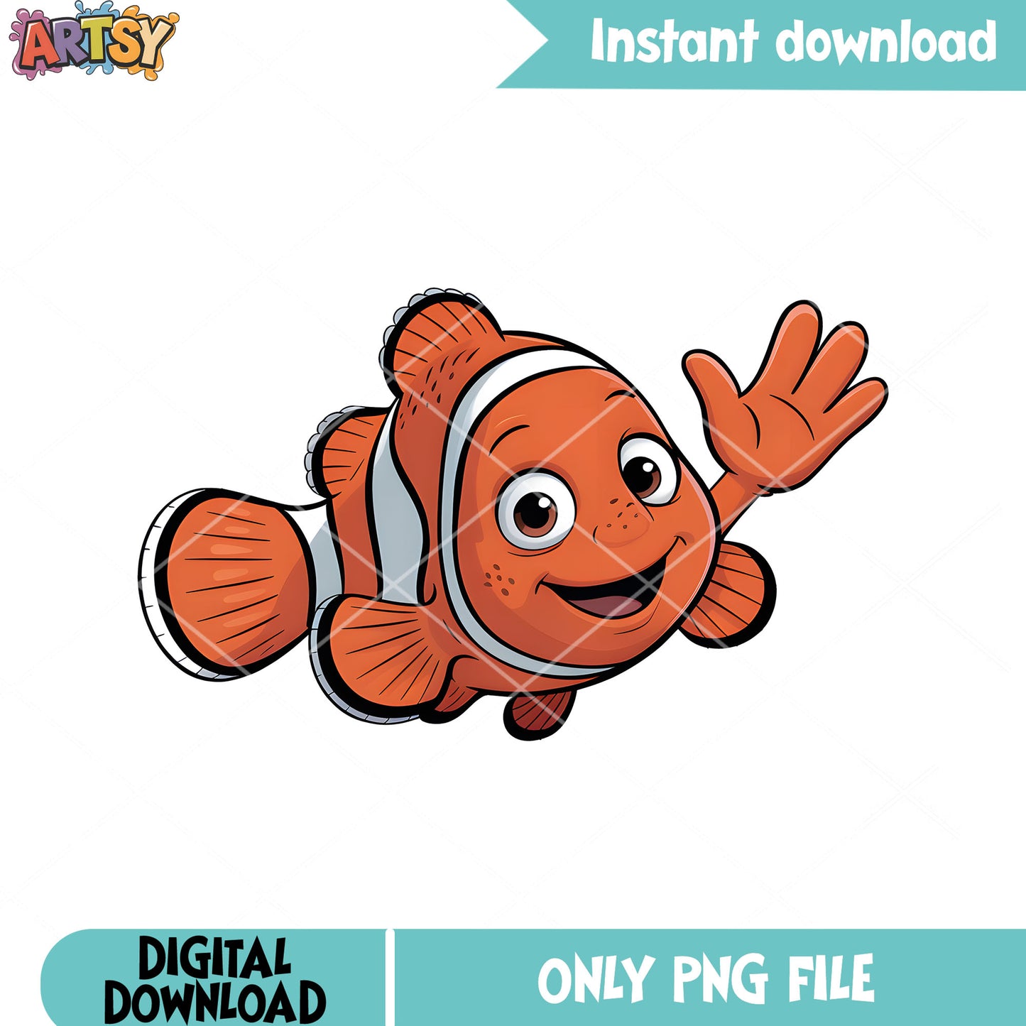 Oh hi nemo poster png, clownfish nemo png, disney movie png