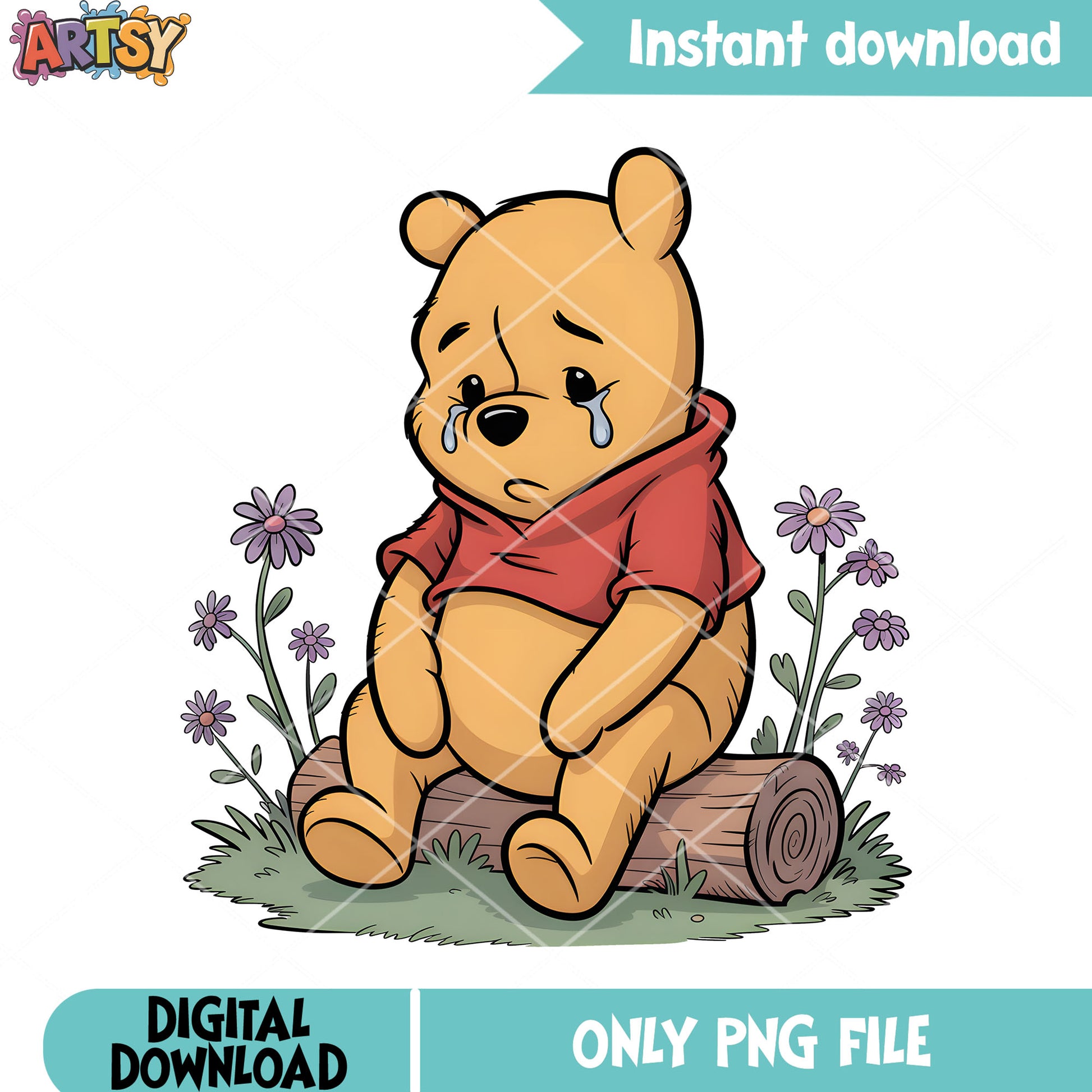 Oh no my honey sad pooh png, classic pooh png,​ winnie the pooh png
