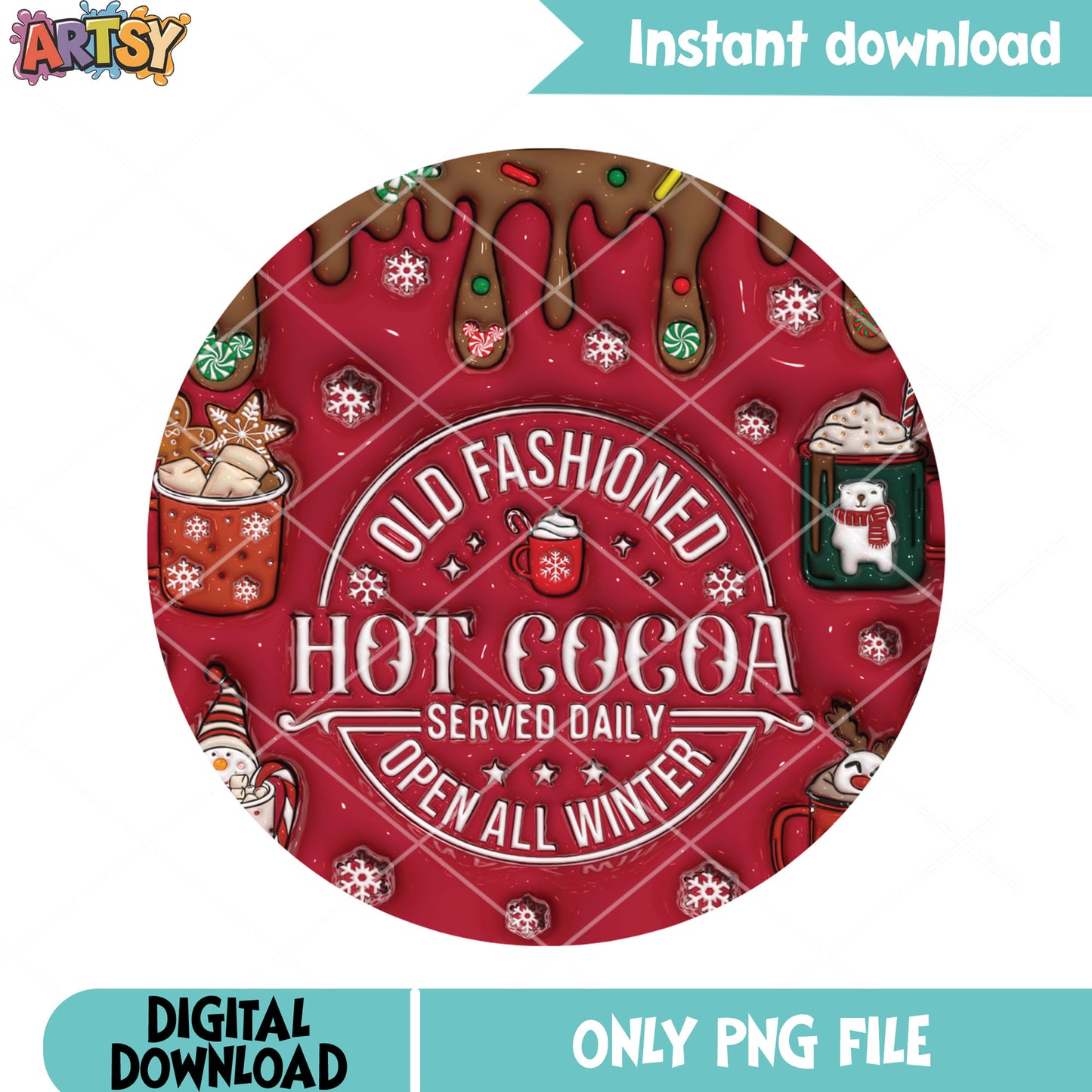 Old fashioned hot cocoa png, chocolate bar png, station decor png