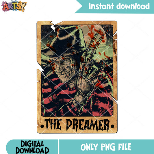 Old man freddy krueger png, farm hat png, scary halloween png