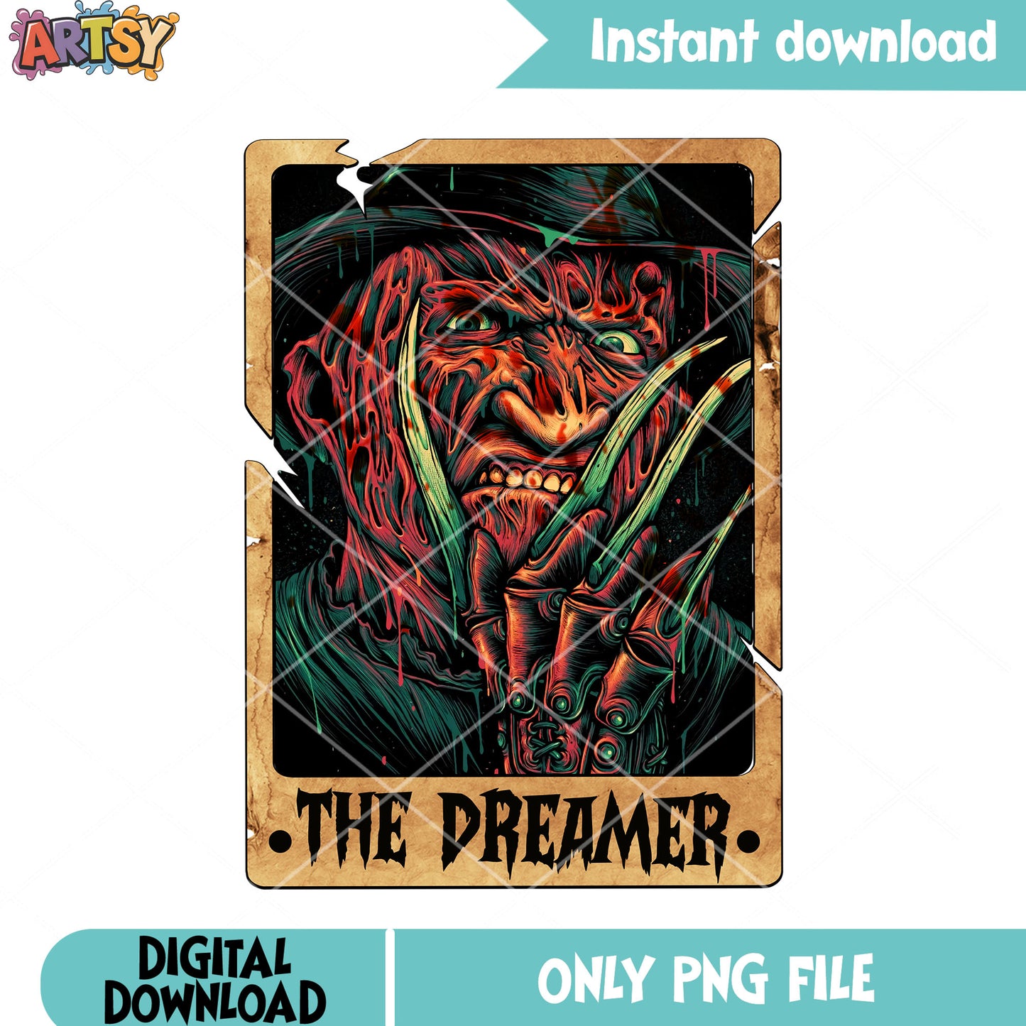 Old man krueger the dreamer png, farm hat png, scary halloween png