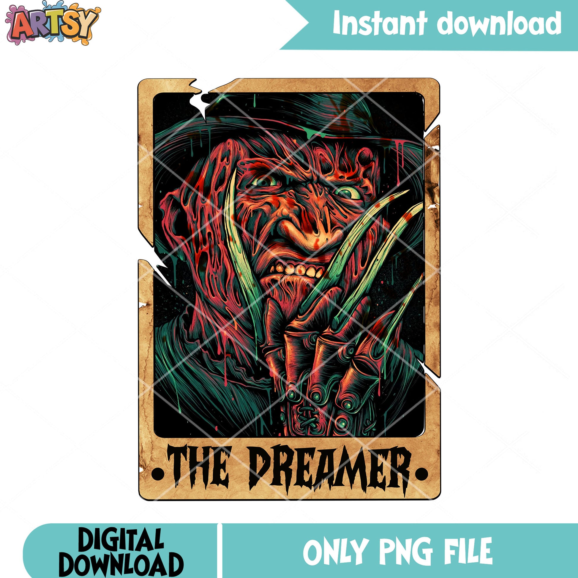 Old man krueger the dreamer png, farm hat png, scary halloween png