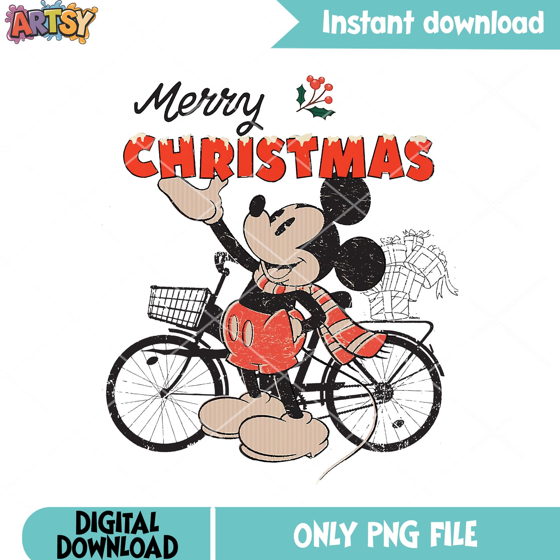 Old school mickey png, mickey and friends png, merry christmas png