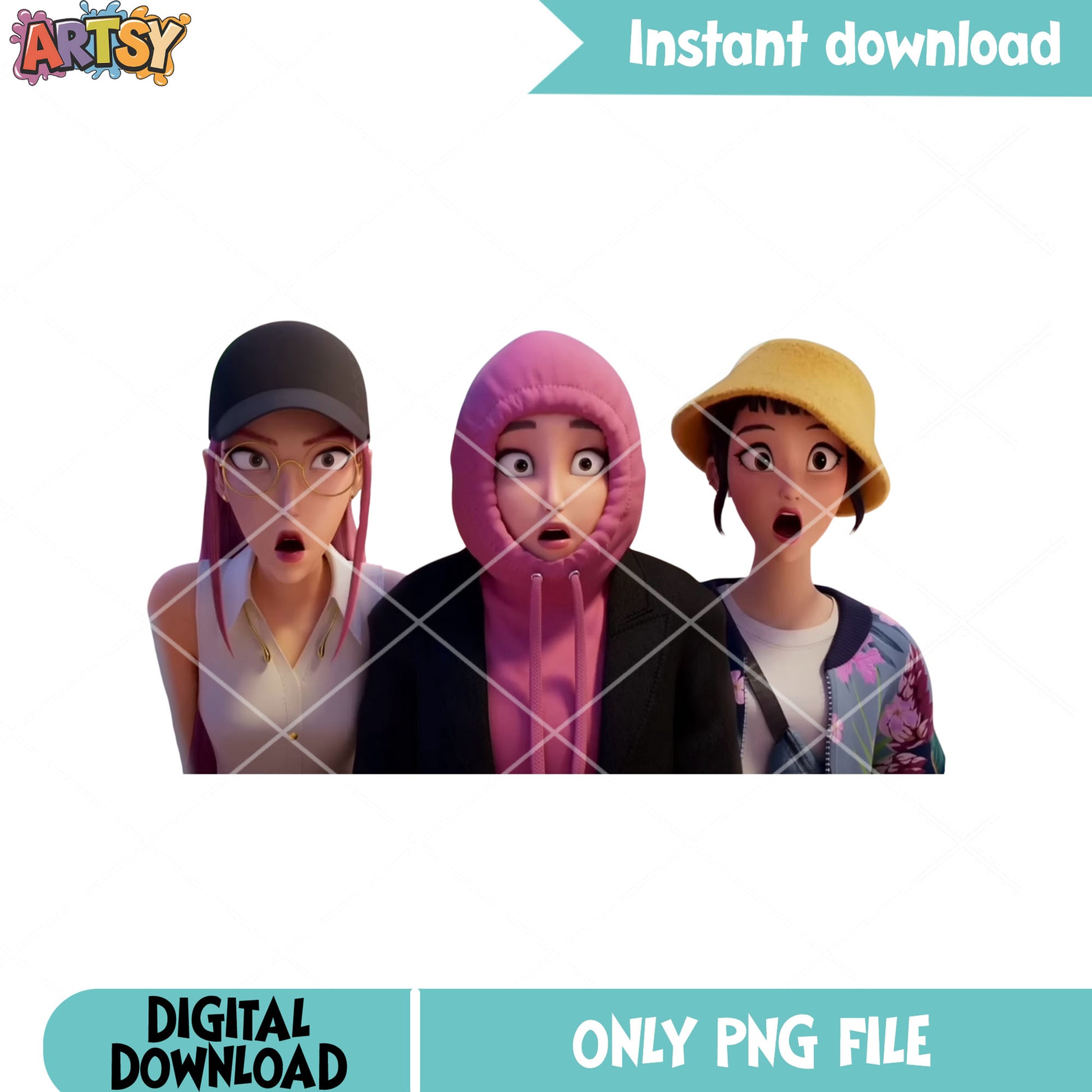 Omg huntrix face png, huntrix png, kpop demon hunters png