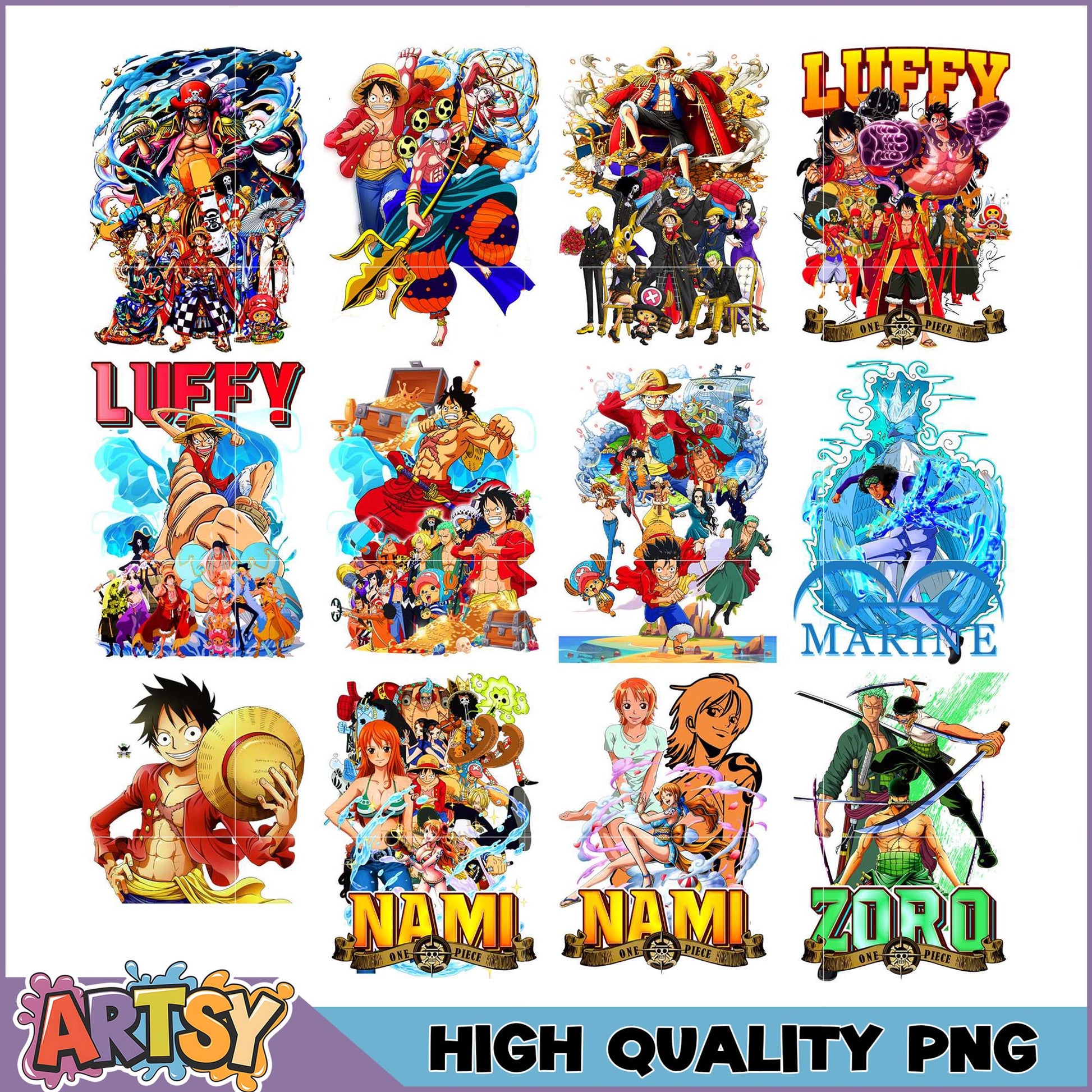 One Piece PNG Bundle Luffy, Nami, Zoro & More