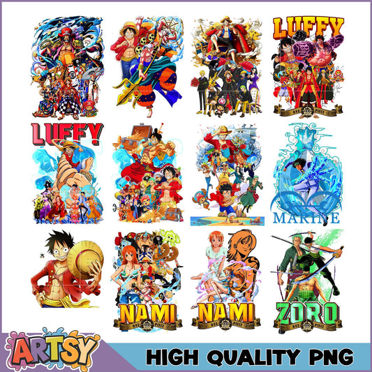 One Piece PNG Bundle Luffy, Nami, Zoro & More