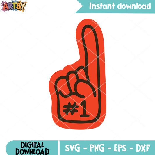 One foam finger​ svg, nfl celebrations​ svg, cleveland browns svg