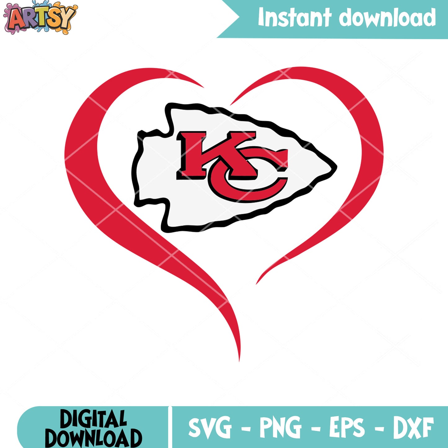 One love for kansas city svg, chiefs​ svg, arrowhead svg