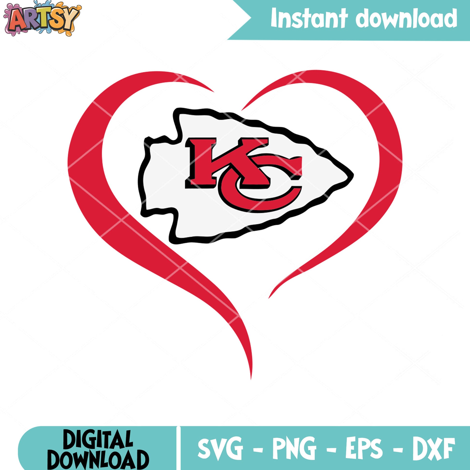 One love for kansas city svg, chiefs​ svg, arrowhead svg