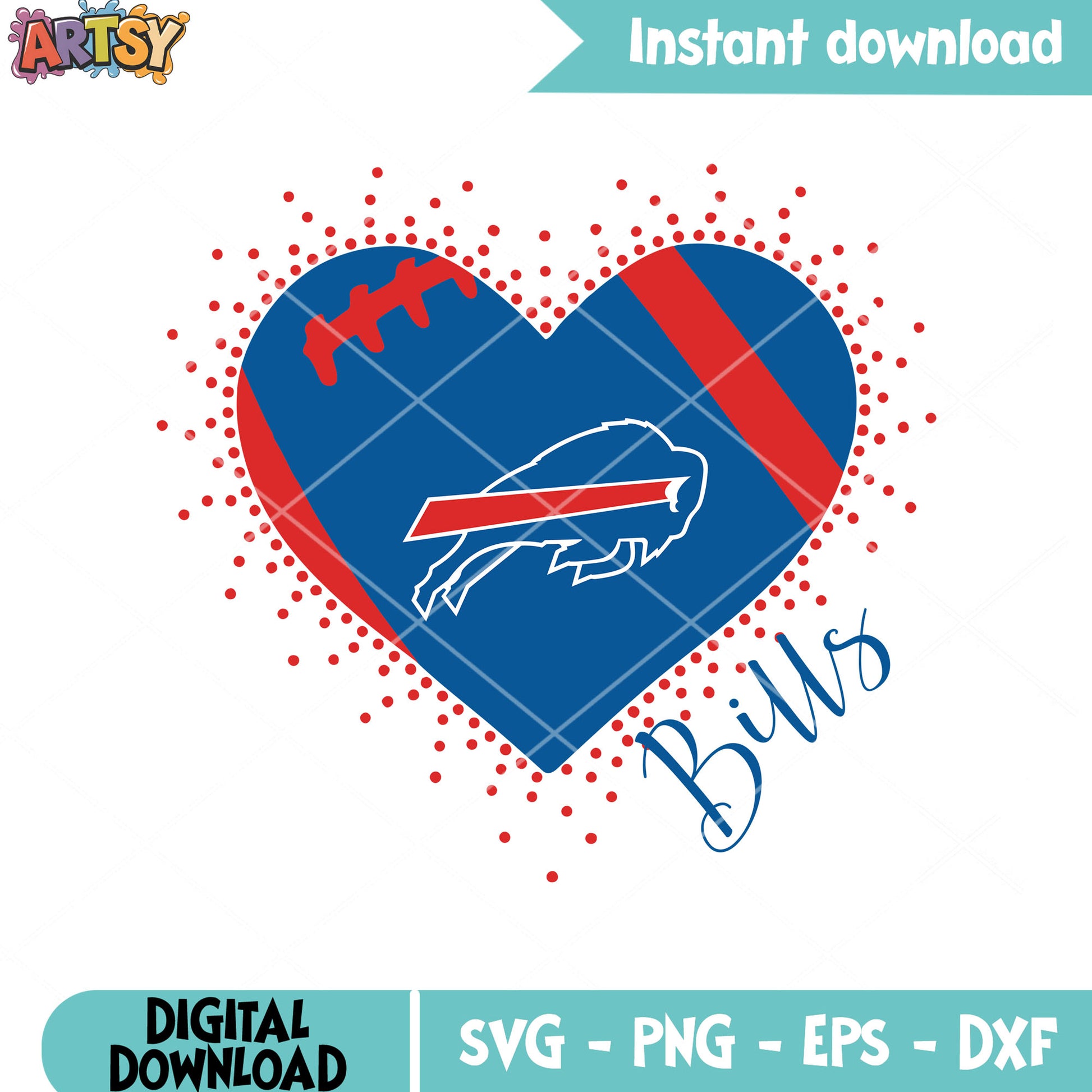 One love for the bills svg, buffalo bills svg, nfl football​ svg