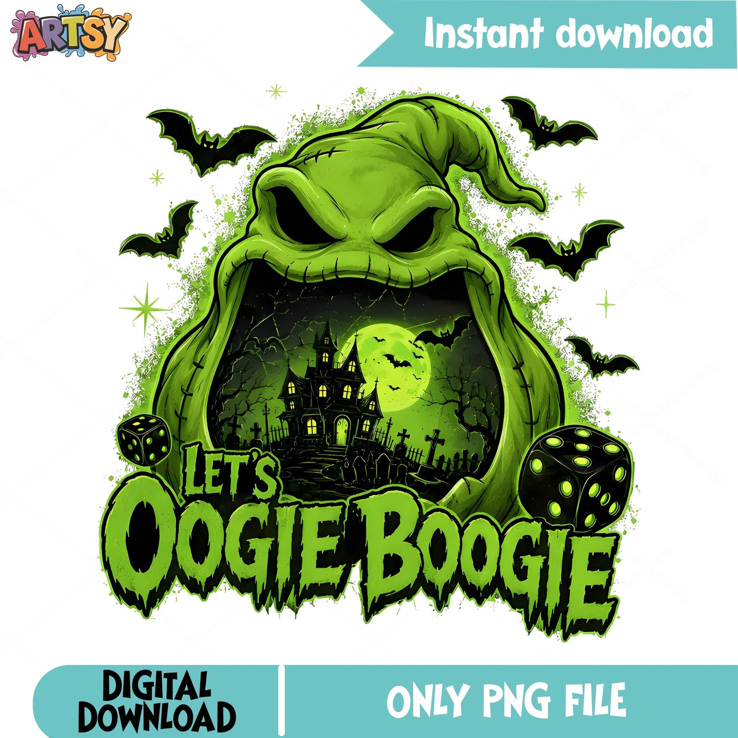 Oogie Boogie Halloween PNG, Lets Oogie Boogie PNG, Nightmare PNG