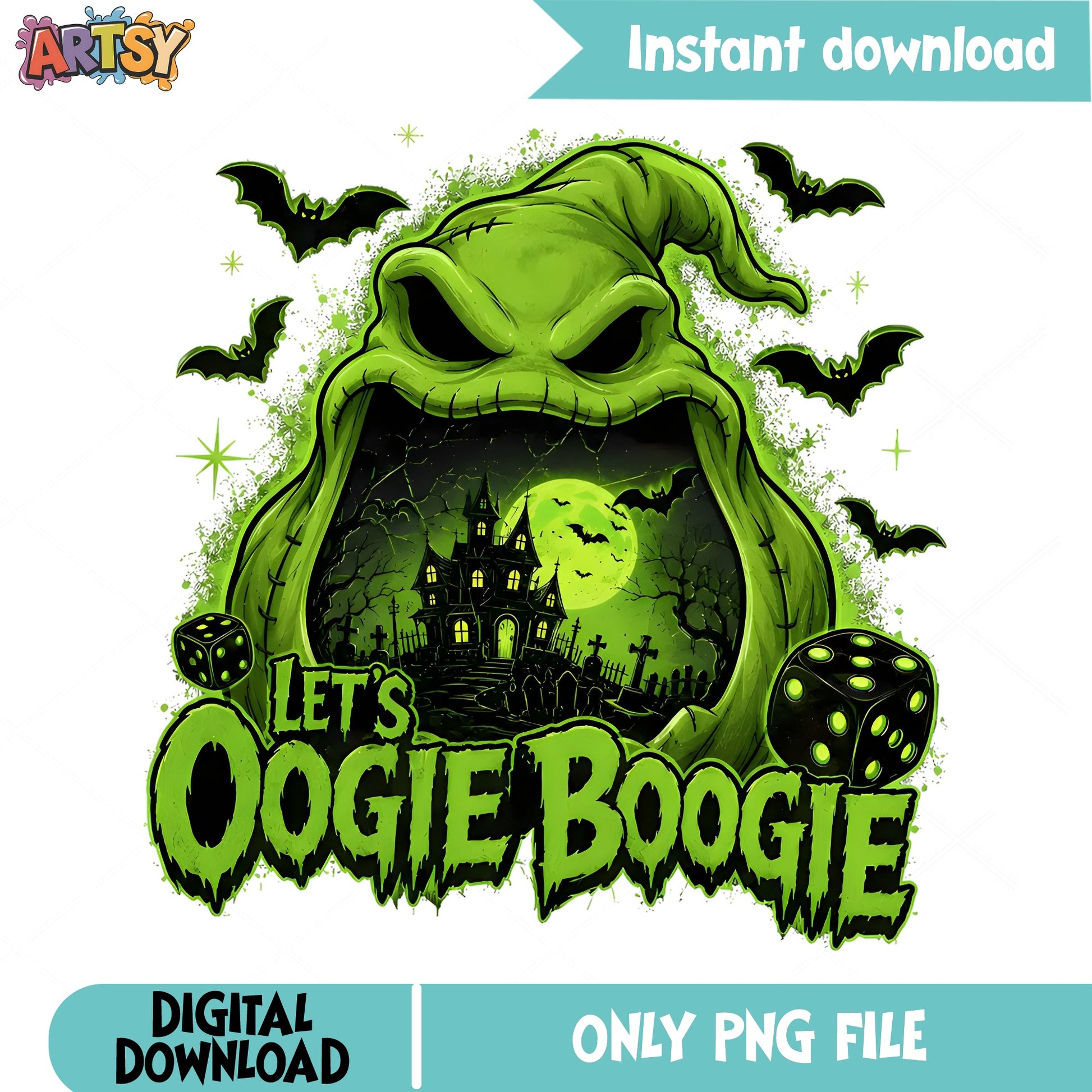Oogie Boogie Halloween PNG, Lets Oogie Boogie PNG, Nightmare PNG
