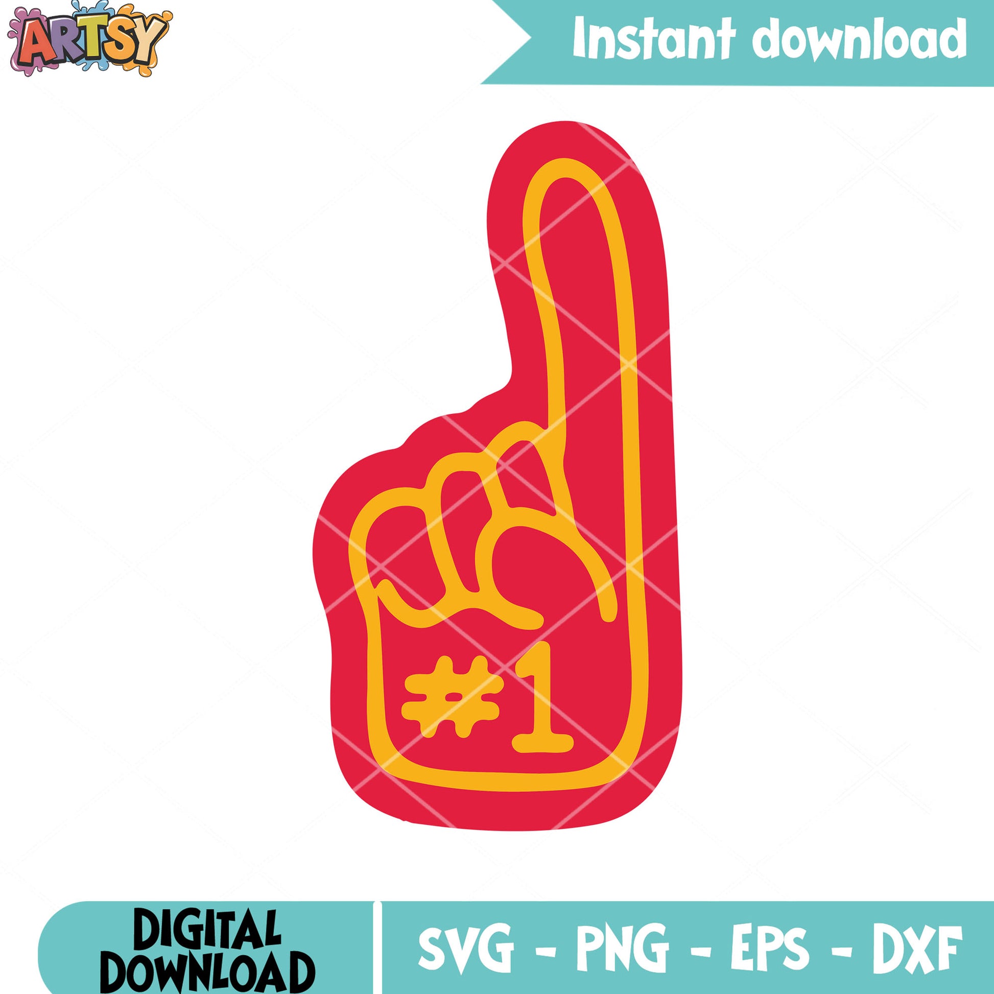 Orange foam finger svg, kc chiefs svg, nfl celebration svg