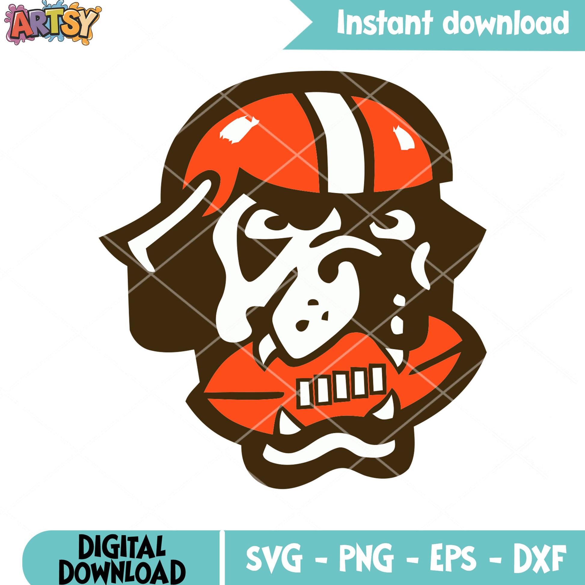 Orange helmet american football svg, bull dog svg, cleveland browns svg