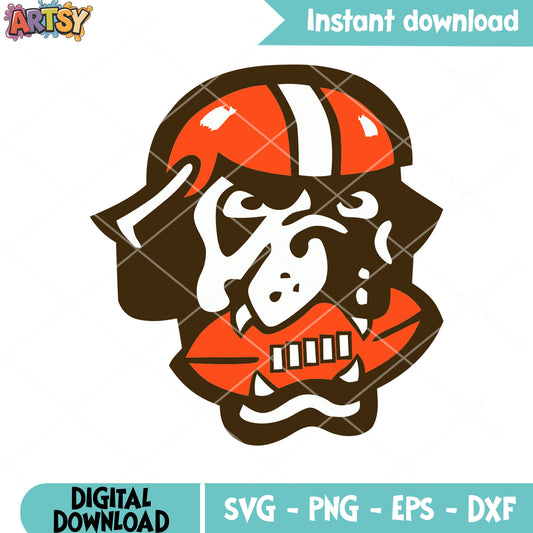 Orange helmet american football svg, bull dog svg, cleveland browns svg