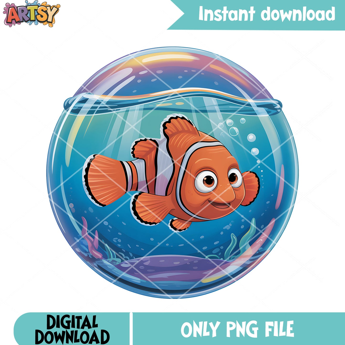 Orange nemo fish png, disney nemo png, finding nemo png